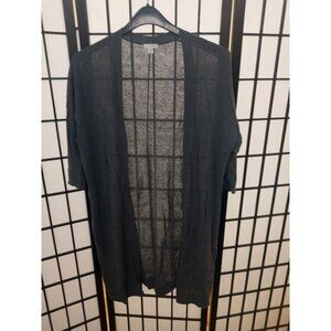 Pure Jill Cardigan Sweater Grey Size XS 3/4 Sleeve Open Front Lightweight Knit